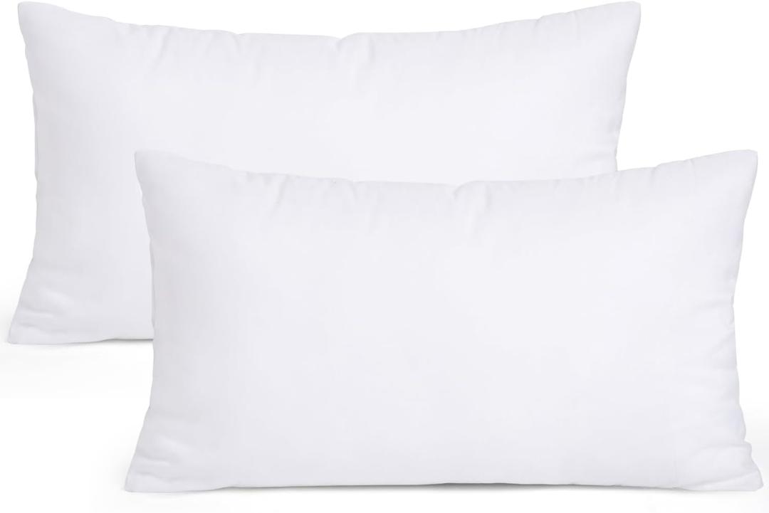 MIULEE Set of 2 Throw Pillow Inserts Premium Pillow Stuffer Rectangle Form for Decorative Cushion Bed Couch Sofa 12x20 Inch