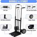 Folding Hand Truck Dolly - 600 LB Capacity, Heavy-Duty Wheels and Compact Design for Moving Heavy Loads in Warehouses, Offices, Homes, and Shopping