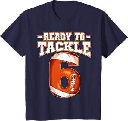 Kids 6th Birthday Football T-Shirt 1 sustainability feature Size XS