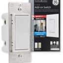 Enbrighten Add-On Switch QuickFit and SimpleWire, In-Wall Rocker Paddle, Z-Wave ZigBee Wireless Smart Lighting Controls, NOT A STANDALONE Switch, 46199 , White and Light Almond