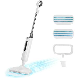 Sweetcrispy Steam Mop for Floor Cleaning,Lightweight Floor Steamer Cleaner for Hardwood/Tile/Laminate Floors Carpet, 2 Washable Pad,White and Grey (43.08*7.83*11.05inch 2025 New Model)