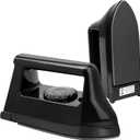 Mini Crafts Iron Handy Heat Press Machine Kit Portable with PVC Doormat for Heat Transfer, Charging Base Accessories for DIY T-Shirt Shoe Bag Vinyl Projects (Black)