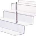 CECOLIC Acrylic Riser Shelf 4 Tier Clear Display Stand for Collectibles Pop Figures, Cupcakes, Perfumes, Display Risers for Decorating & Organizing - 11.8 x 10.8 x 6.5 in (Large, 1 Pack)