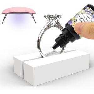 Ring Size Adjuster - CAMUTKRY Invisible Solution with UV Resin, Ring Fixators & UV LED Lamp for Loose Rings, Fits Any Ring Size, Easy to Apply & Remove