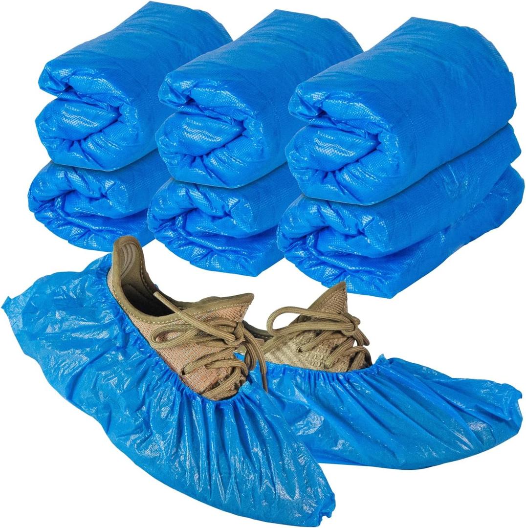 60 Pcs Shoe Covers Disposable Non Slip, 30 Pairs Plastic Shoes Protectors, Thick Boot Cover, Stretchable, One Size Fit Most, Protect Your Shoes, Floor and Carpet (60)