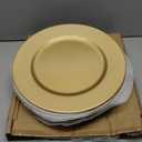 ZEAYEA 12 Pack Gold Charger Plates, 13 Inch Plastic Round Dinner Charger Plates for Wedding Party, Elegant Tabletop Decor