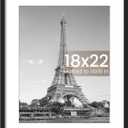 upsimples 18x22 Picture Frame, Display Pictures 14x18 with Mat or 18 x 22 Without, Wall Hanging Poster Frames, Black, 1 Pack