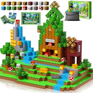 Enjoyjoy 300 PCS Magnetic Blocks -Magnetic Building Blocks Montessori Stacking Construction Sensory Toys Magnets Cubes for STEM Magnetic Blocks for Kids Ages 4-8 Boys Girls Christmas Birthday Gifts