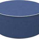 LVTXIII Outdoor/Indoor Inflatable Ottoman, All Weather Water-Repellent Round Footrest Stool with Handle, D21x H9 Portable Pouf for Patio Garden Camping or Home-Navy Textured