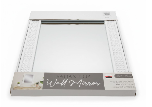 DI CA 18X24 WHITE RATTAN MIRROR