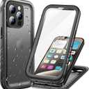 Cozycase for iPhone 15 Pro Max Waterproof Shockproof Dustproof Case - Heavy Duty/360 Full Body/Military Grade/Protective/Rugged 8FT Drop Proof Built in Screen/Camera Protector with Lanyard Black