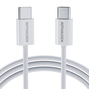 6 x AFFHAUSEN USB C to USB C Cable 3ft (Matte White), 60W Fast Charging, 480Mbps, USB-C Charging Cord for iPhone 17/16/15, MacBook Air/Pro, iPad Pro, Samsung Galaxy S25