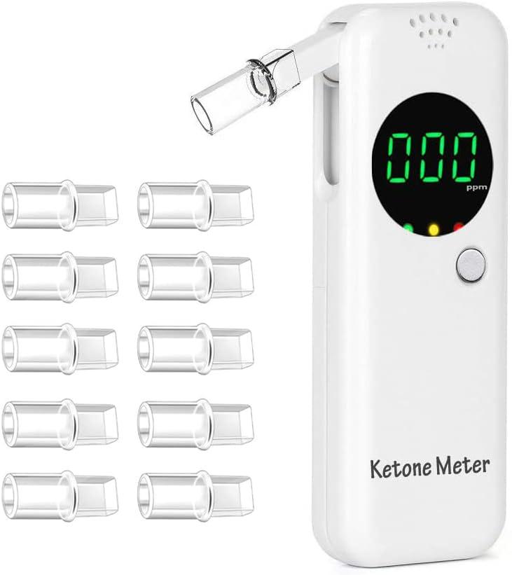 Ketone Breath Meter Professional Ketone Breath Tester - Home Ketone Monitoring Breath Analyzer & Ketosis Meter | Accurately Monitor Ketosis in Your Breath for Personal Ketosis Tracking (White)