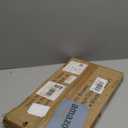 Yusong C Shaped End Table, Couch Side Table That Slide Under Sofa Bed, Small Table for Small Spaces, Skinny Overbed Table for Coffee Drink Snack, Living Room, Gold and White Marbled Wooden Top (Length 18.2)