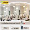 ykolupty 3-Light Globe Pendant Light Modern White Globe Glass Chandelier Black Hanging Fixture for Kitchen Island Foyer Hallway Dining Room