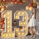 Imprsv 4FT Light Up Numbers, Marquee 13th Birthday Decorations for Girls Boys, Large Light Up 13th Birthday Women Foam Board Anniversary Party Decorations Arch Kit (DIY)