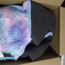 Fluffy 5x7 Area Rugs for Living Room Bedroom: Ultra Soft Shag Rug Non-Slip Non-Shedding Small Plush Bedside Rug Indoor Floor Carpets for Kids Room Playroom Entryway Nursery Dorms Home Rainbow Purple
