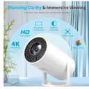 Mini Projector Portable Proyector 4K Support, Full HD 1080P Small Projector with 270° Rotatable Stand, Movie Projector Compatible with TV Stick/Smartphone/HDMI/USB for Bedroom/ Outdoor Camping