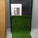 Ottomanson Artificial Grass Puppy Potty Training Pad with Tray, 15" x 30" Reusable Pee Pad for Small Pets and Dogs