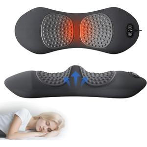 Rechargeable 3 in 1 Electric Lumbar Support Pillow with Heat & Lift Traction 2026 New, Cordless Triple Fusion Back Massager, Lower Back Pain Relief Deep Tissue Support Pillow for Bed Car Office