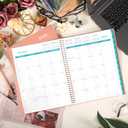 2 x 2026 Monthly Planner - Monthly Planner 2026, Jan. 2026 - Dec. 2026, 9" x 11", 12-Month Planner, Tabs & Pocket, Twin-Wire Binding - Rosy Pink