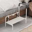 Bed Step Stool for Adults, Bedside Steps for Elderly Seniors with Non-Slip Handle & LED Light, Stable Assist Rail for High Beds, Standard