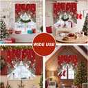 Merry Christmas Swag Valance Curtain,Snowman Xmas Tree Swag Curtains Rod Pocket Valances for Windows,Snowflake on Red Swag Topper Kitchen Valance for Bedroom/Living Room/Bathroom (28"W x 36"L (Pack of 2))