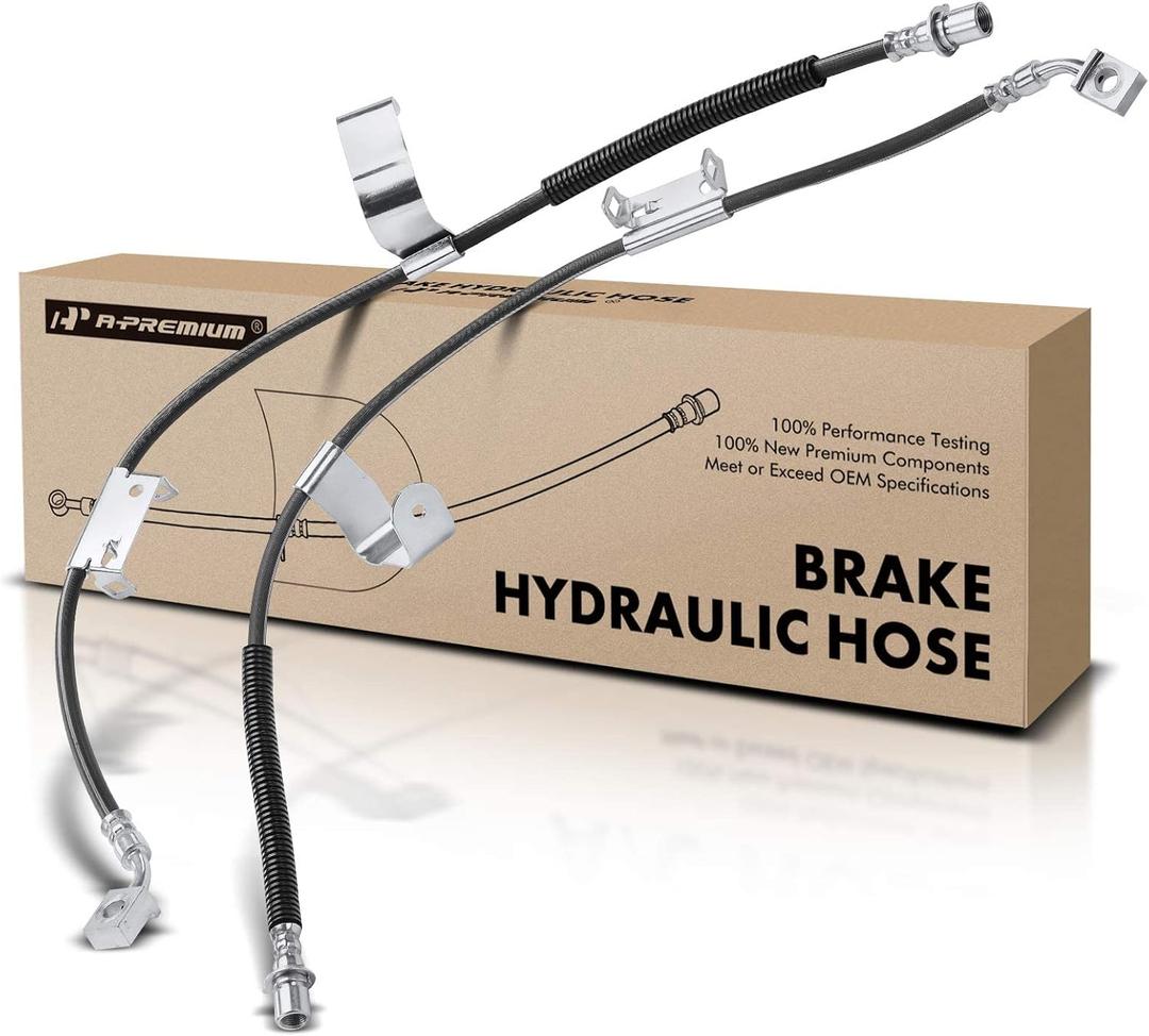 A-Premium Front Brake Hydraulic Hoses Compatible with Select Chevy, GMC and Hummer Models - Silverado 2500 HD/3500 HD, Sierra 2500 HD 2007-2010, Sierra 3500 HD 2008-2010, Yukon XL, H2(Pack of 2)
