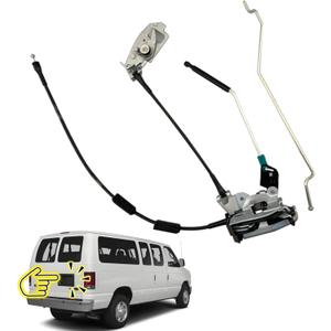 Door latch assembly w/cable&rod compatible for Ford E150 E250 E350 Rear Right Cargo door connective repair lock latch replace 6C2Z-15431A02-AA
