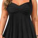 Aqua Eve womens Tankini (16 Plus, Black)