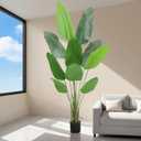 Artificial Tree Bird of Paradise, 5.25 FT Tall Faux Plant Palm Banana Leaf Trees, Perfect Indoor Silk Floor Plant for Home Decor, Living Room, Office, Bedroom