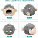 Cat Beds for Indoor Cats - Cat Bed Cave with Removable Washable Cushioned Pillow, Soft Plush Premium Cotton No Deformation Pet Bed, Lively Pufferfish cat House Design, Grey, Multiple Sizes