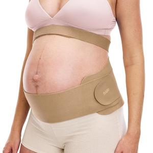 Frida Mom Dual Support Pregnancy Belly Band L/XL, Maternity Belly Band with Ultimate Support Back, Hip & Pelvic, Adjustable, Lightweight, Breathable & Comfy, Supports Bump as Baby Grows, Clay