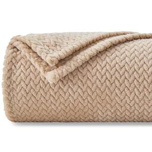 NEWCOSPLAY Super Soft Throw Blanket Brown Premium Silky Flannel Fleece Leaves Pattern Lightweight Bed Blanket All Season Use (50"x60")