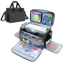 CURMIO Sewing Machine Carrying Case for Most Standard Sewing Machine, Universal Travel Tote Bag with 2 Removable Transparent Zipper Pouches for Sewing Supplies, Black (Patented Design)