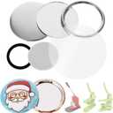 BEAMNOVA 100 Sets of Pocket Mirrors 75mm / 2.95 in (Approx. 3 inch) Round Button Parts Supplies for Button Maker Machine