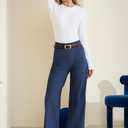 AFITNE Women's Wide Leg Jeans High Waist Pull On Jeans Trendy Loose Denim Pants with Stretchy Denim Like Material (Blue, XS)