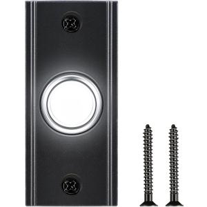 Dreyoo Lighted Metal Doorbell Push Button, Vintage Doorbell Push LED Buttons Replacement Most Chimes, Wall Mounted Door Bell Buttons Use in Home, Garage Door Opener Switch Property in Copyright(Black)