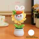 Easter Gift Emotional Support Crochet Sunflower, Bunny and Smiling Sunflower, Handmade Knitted Flowers Doll, Positive Sunflowers Decor with Positive Card, Easter Basket Gifts Stuffer