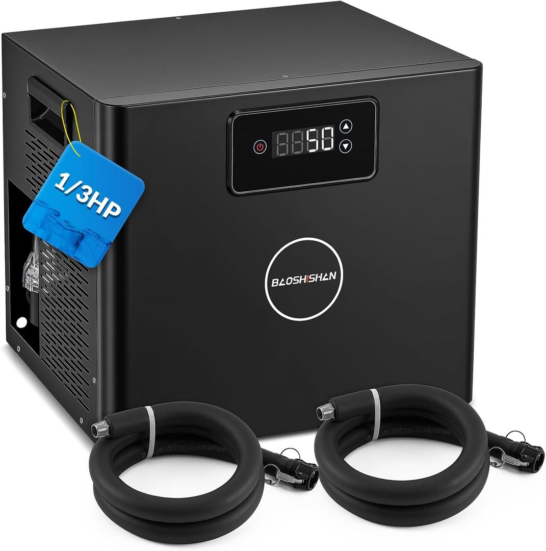 BAOSHISHAN Cold Plunge Chiller 1/3 HP for Ice Bath Tubs, with Built-in Filter & Pump, Easy Setup with Insulated Hoses, Ideal for Ice Bath Cold Therapy Muscle Recovery 110V