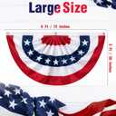 3x6 FT American Bunting Flags Outdoor, 4th of July Pleated Large Fan Flags, USA Patriotic Banner Decorations for 250th Anniversary, Outside Porch, Fence, Yard Garden, Red White and Blue Decor (3)