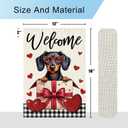 DLZDN Welcome Valentines Day Dachshund Dog Love Heart Garden Flag 1218 Inch Double Side Vertical Burlap Farmhouse Yard Sign Holiday Outdoor Decoration
