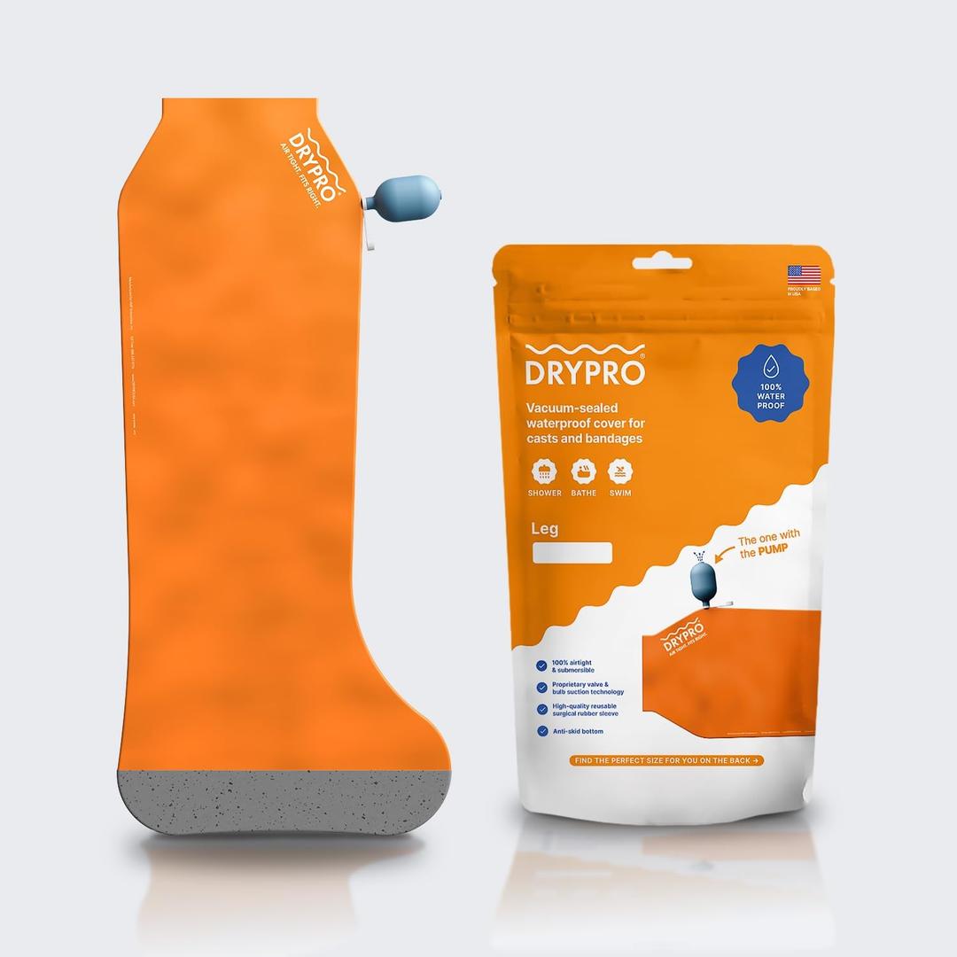 DRYPRO Vacuum Sealed Waterproof Leg Cast Cover - Sized for Both Kids and Adults - Ideal for The Bath Shower or Swimming - X-Small Full Leg  (FL-10-PRO)
