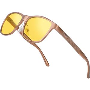 BIRCEN Night Vision Glasses for Driving, Anti Glare HD Al-Mg Frame Night Driving Glasses for Men and Women
