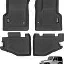 Custom Fit Floor Mats for Jeep Wrangler TJ Floor Mats 1997-2006, All Weather TPE Floor Liners, Odorless Full Set Interior Accessories