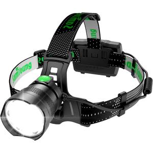 Samyoung High Lumens Headlamp Rechargeable, 7 Modes 50H Long Lasting Head Lamp, Motion Sensor Zoomable Headlamps for Adults, 90 Adjustable IP67 Waterproof Head Light for Hiking Camping Hardhat (Green-1pcs)