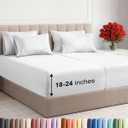 Extra Deep Split King Sheet Set - 7 Piece Breathable and Cooling Sheets - Hotel Luxury Bedding for Women, Men, Kids & Teens - Easy Secure Fit - Soft, Wrinkle Free & Comfy - Extra Deep Pockets - White