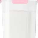 TBMax Airtight Rice Container 10 Lbs, Cereal Dispenser, Pet Cat Dog Food Storage Container, Plastic Kitchen Pantry Food Storage Holder with Cup -Pink