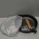 12" Cast Iron Skillets with Lid & Removable Wooden Handle, Pre-Seasoned Frying Pan for Stove, Oven, Grill & Campfire Cooking (1, 12")