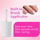 2 x Super Strong 10g Nail Glue for Press Ons with 10ml Remover, No Uv Light Needed Semi Solid Quick Dry Brush in Nail Glue for Fake Nails Acrylic Nails Long Lasting for Beginners DIY Home